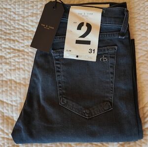 Rag & Bone Fit 2 Slim-Fit Jeans, 31 x 33 (Brand New)